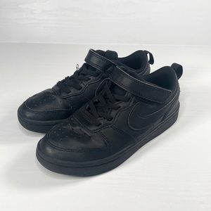 Nike All Black Athletic Girl Strap Sneakers Shoes size 13